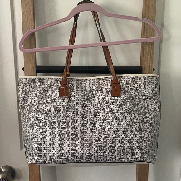 Tory Burch Blue and Brown Floral Tote - Picture 7 of 14